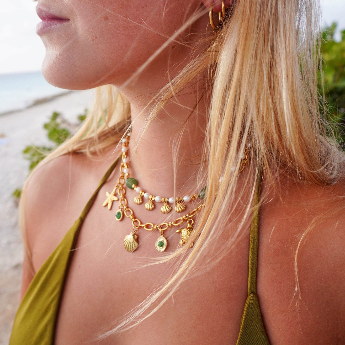 Nia Necklace – Stainless Steel Beaded Necklace