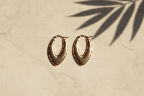 Cala Oorbellen, Ovale hoops, Stainless steel