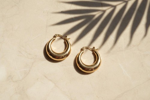 Isla Hoops, Klassieke hoops, goudkleurig, Stainless steel