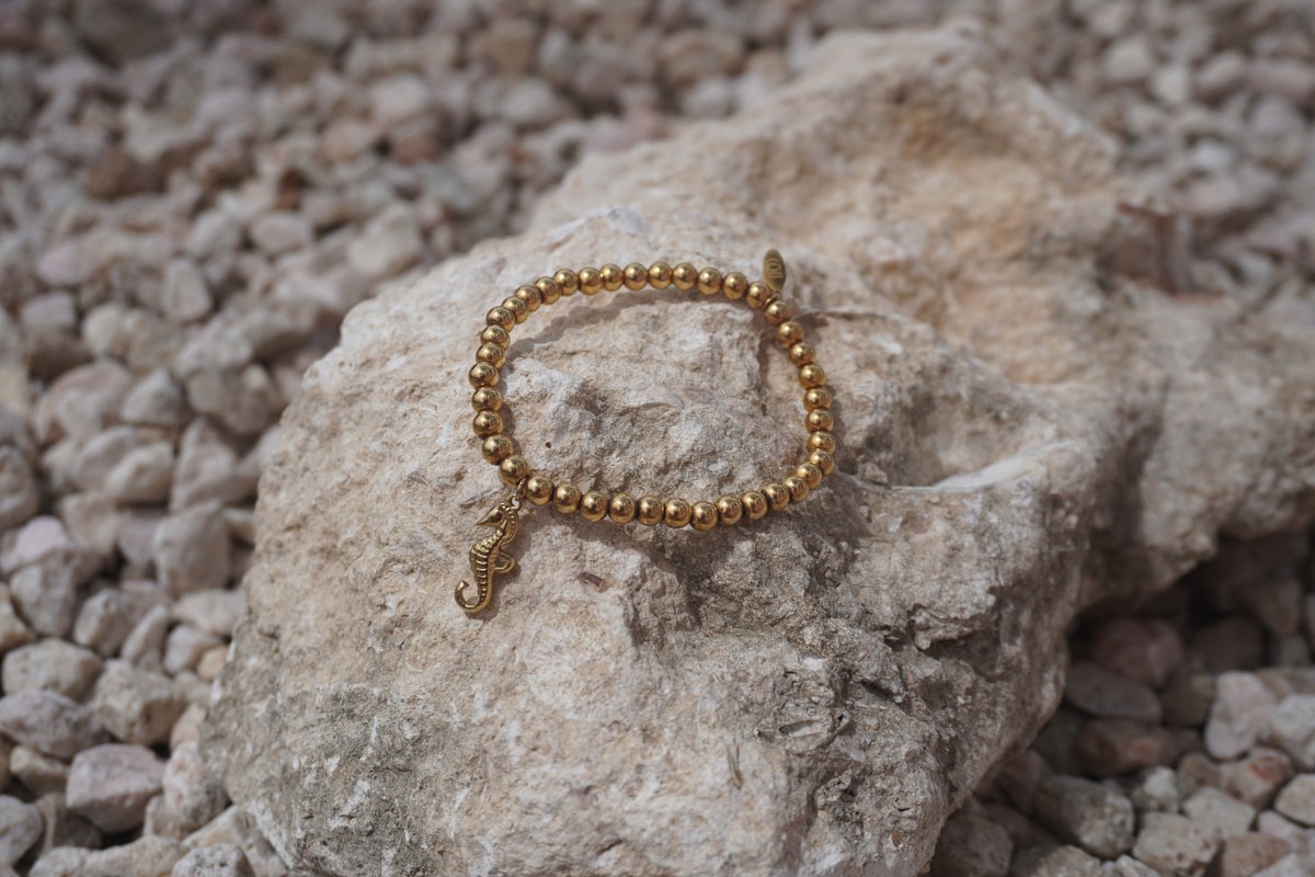 Nala Armband, Kralenarmband met zeepaardje, Stainless steel