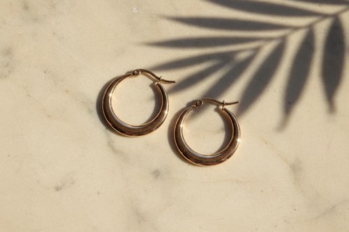 Seren Hoops, Dunne hoops, goudkleurig, Stainless steel